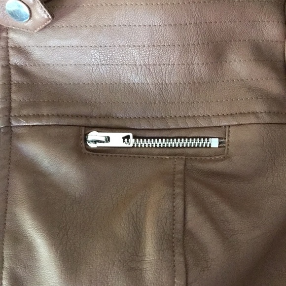 Sebby brown faux leather, black faux fur with gray hoodie jacket size L Juniors - Picture 15 of 15